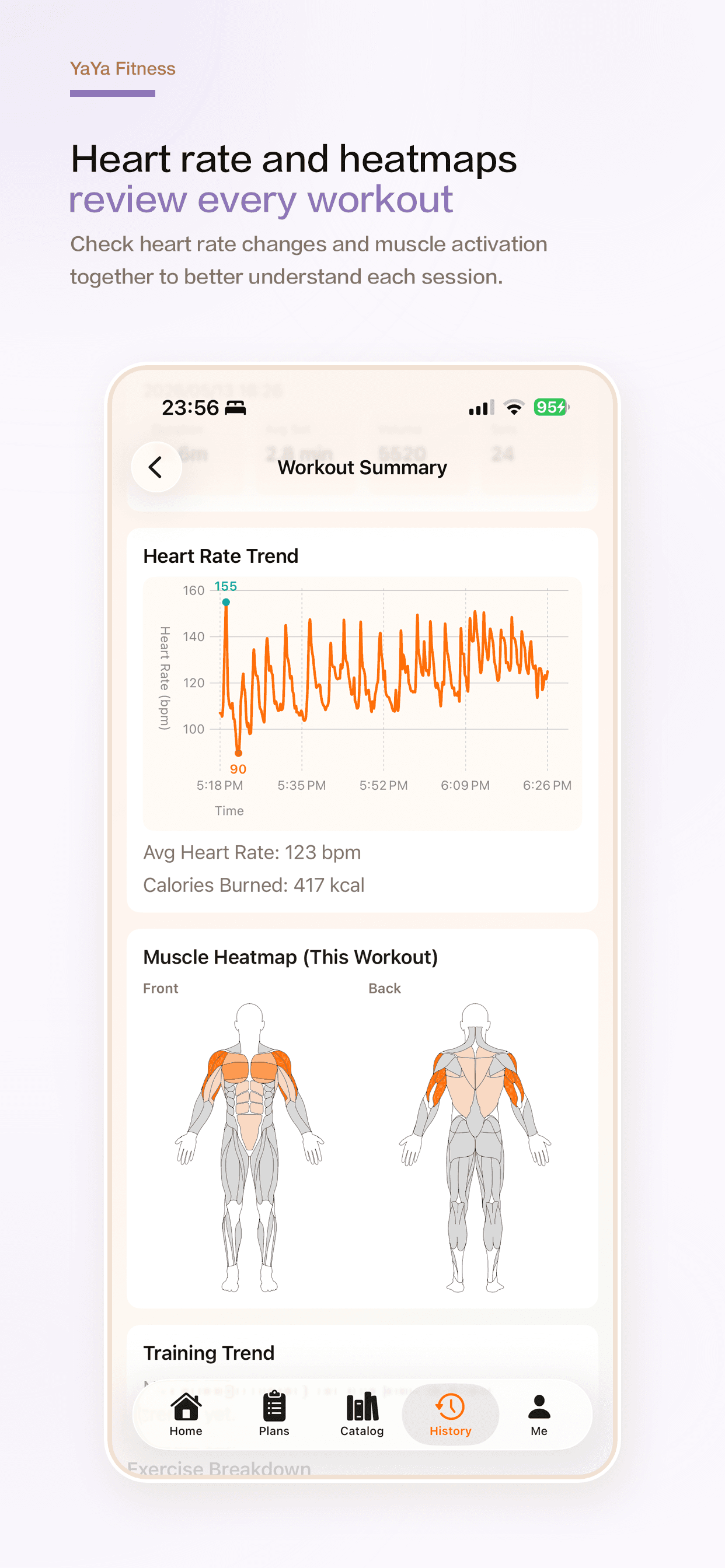 YaYaFitness workout summary
